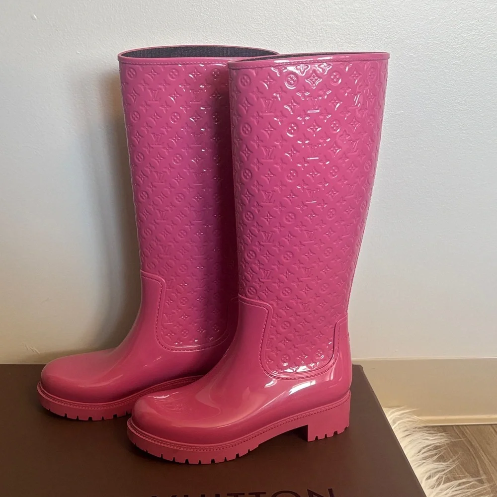 Louis Vuitton Vibrant Pink Rain Boots - Picture 3 of 11